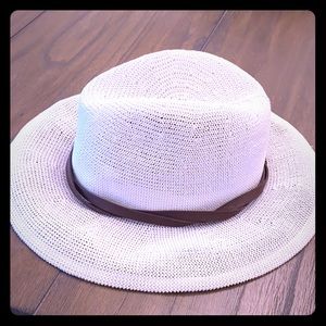 Free People Straw Banded Panama Ivory Hat